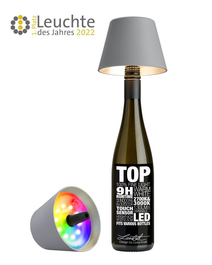 Top Fleslamp RGB grijs