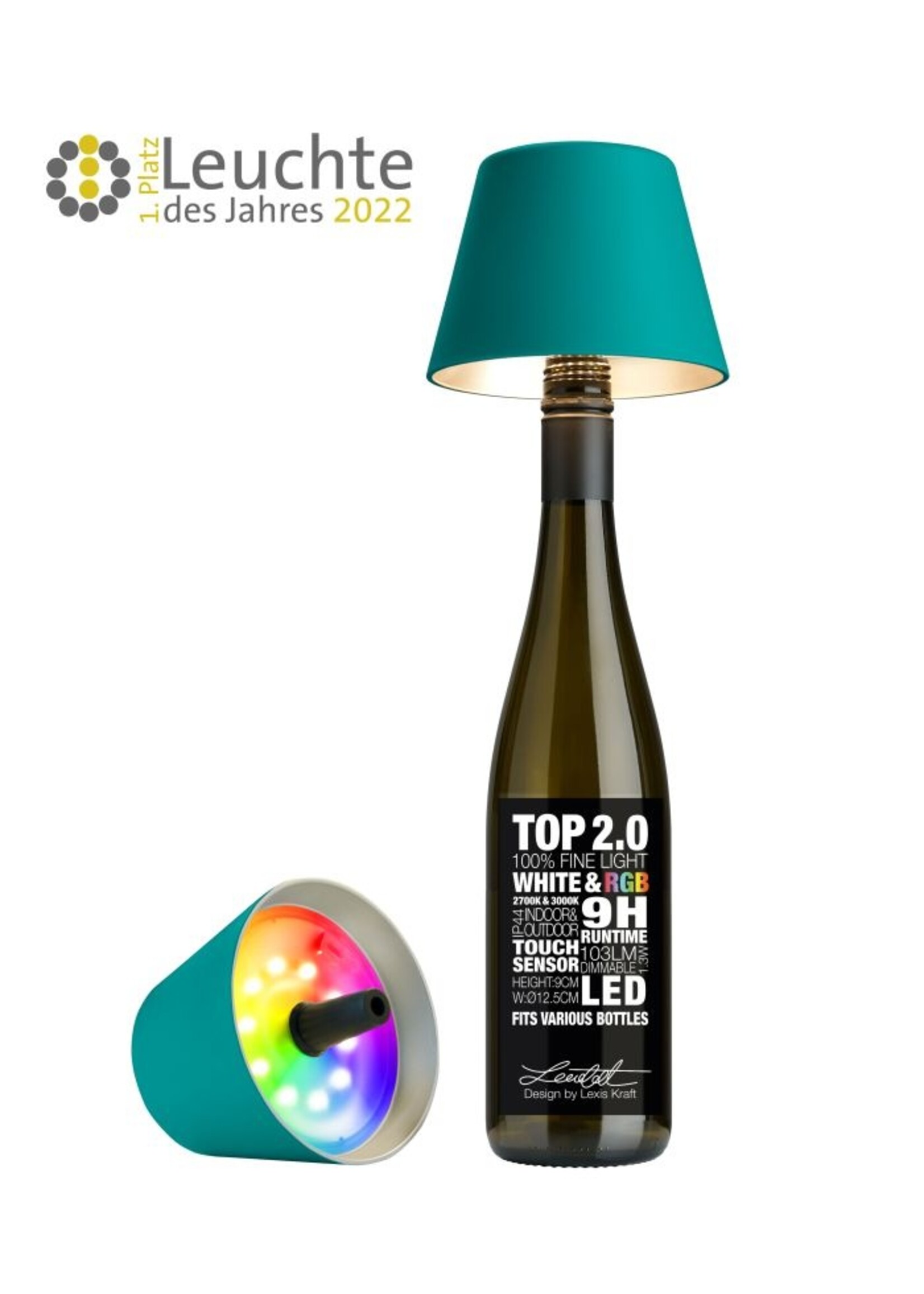 Top Fleslamp RGB turquoise