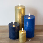 Kerst set GOUD-BLAUW LED kaarsen