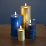 Kerst set GOUD-BLAUW LED kaarsen