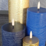 Kerst set GOUD-BLAUW LED kaarsen