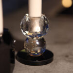 Zwart kristallen kandelaar set LED tafelkaarsen