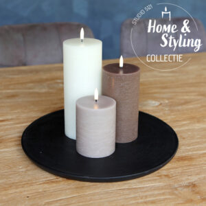 Poedertinten set van 3 led kaarsen