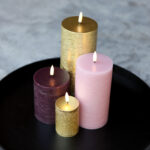 Kerst set 4 led kaarsen goud-roze-paars