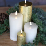 Kerst set 4 led kaarsen goud-vanille