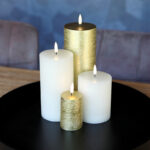 Kerst set 4 led kaarsen goud-vanille