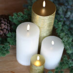 Kerst set 4 led kaarsen goud-vanille