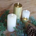 Kerst set 4 led kaarsen goud-vanille