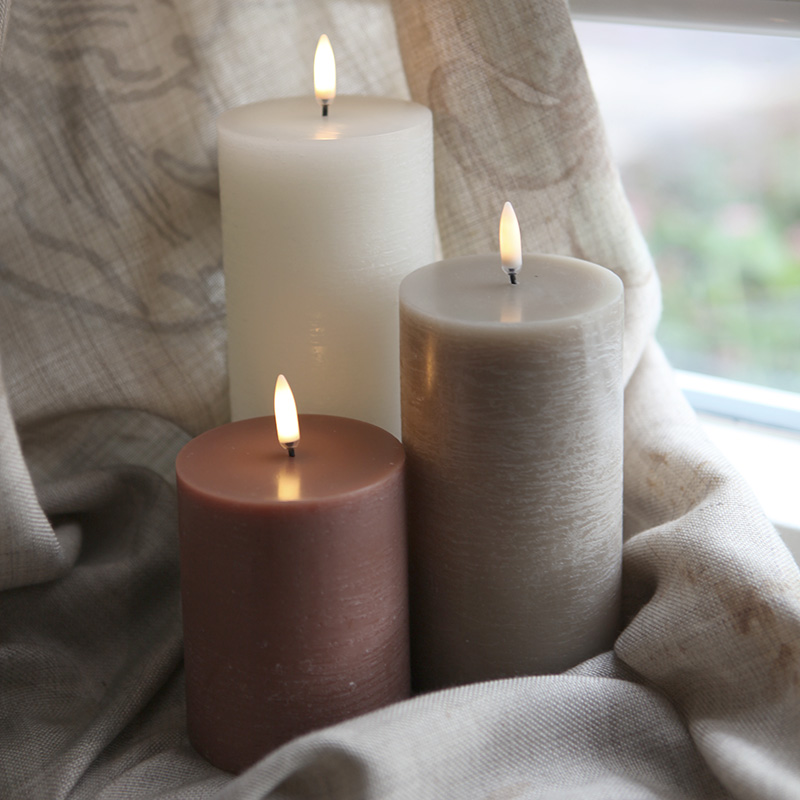 Japandi set van 3 led kaarsen 2 Japandi Terracotta set led kaarsen