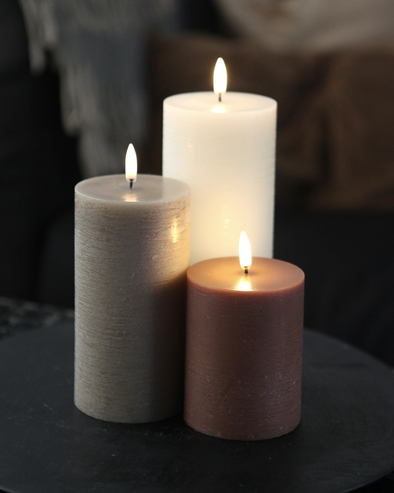 Japandi set van 3 led kaarsen 5 Japandi Terracotta set led kaarsen
